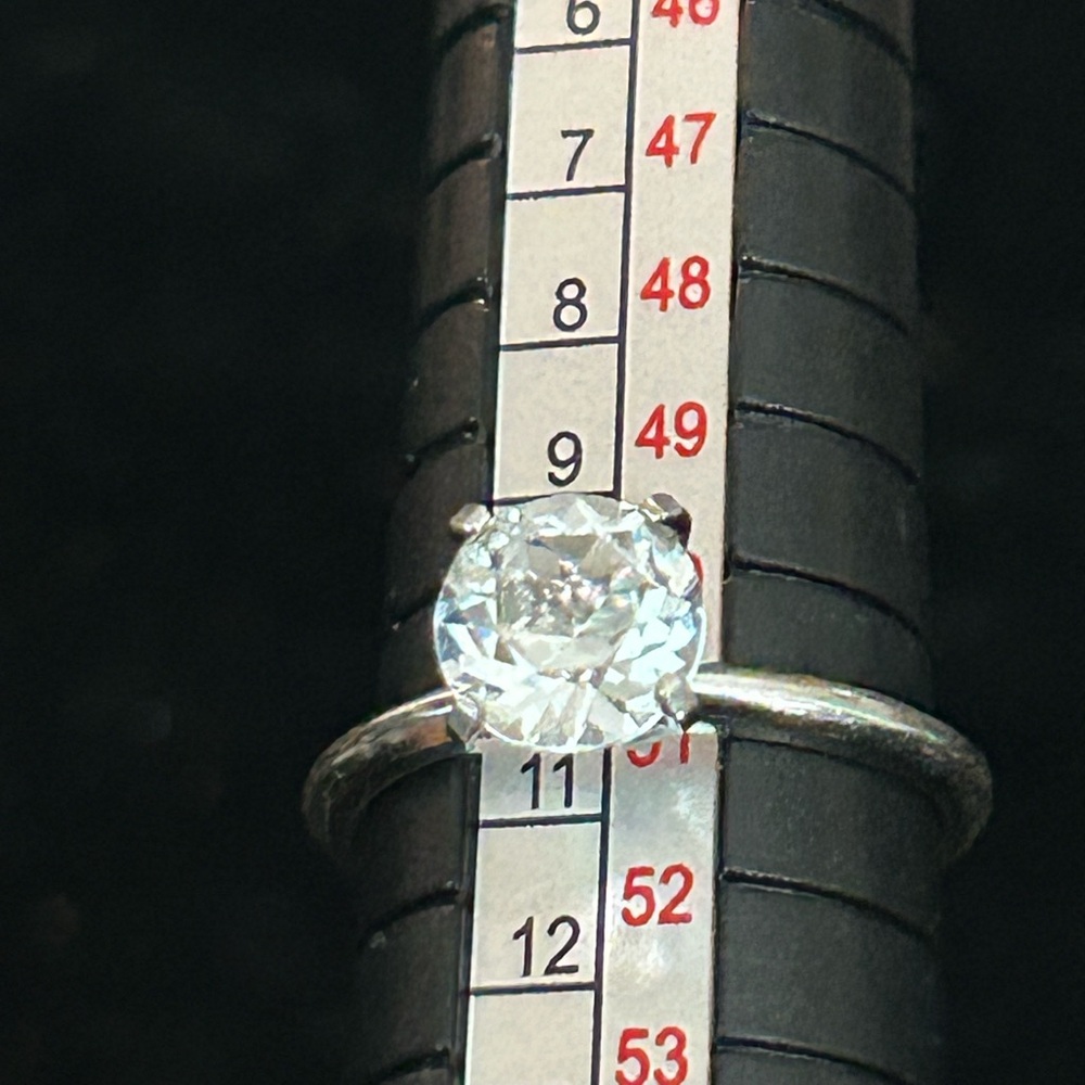 Uncas Silver Ring With Clear Solitaire Stone - image 7